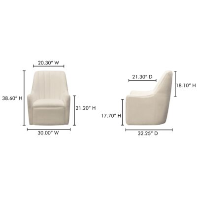 Bowie Swivel Chair White MM-1001-18 MM 1001 18 70