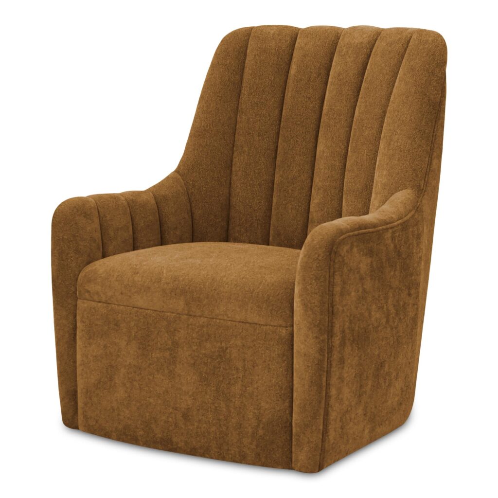 Bowie Swivel Chair Ochre Brown - Image 2