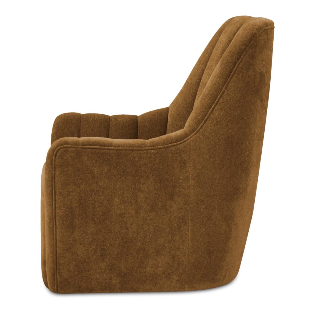 Bowie Swivel Chair Ochre Brown - Image 3