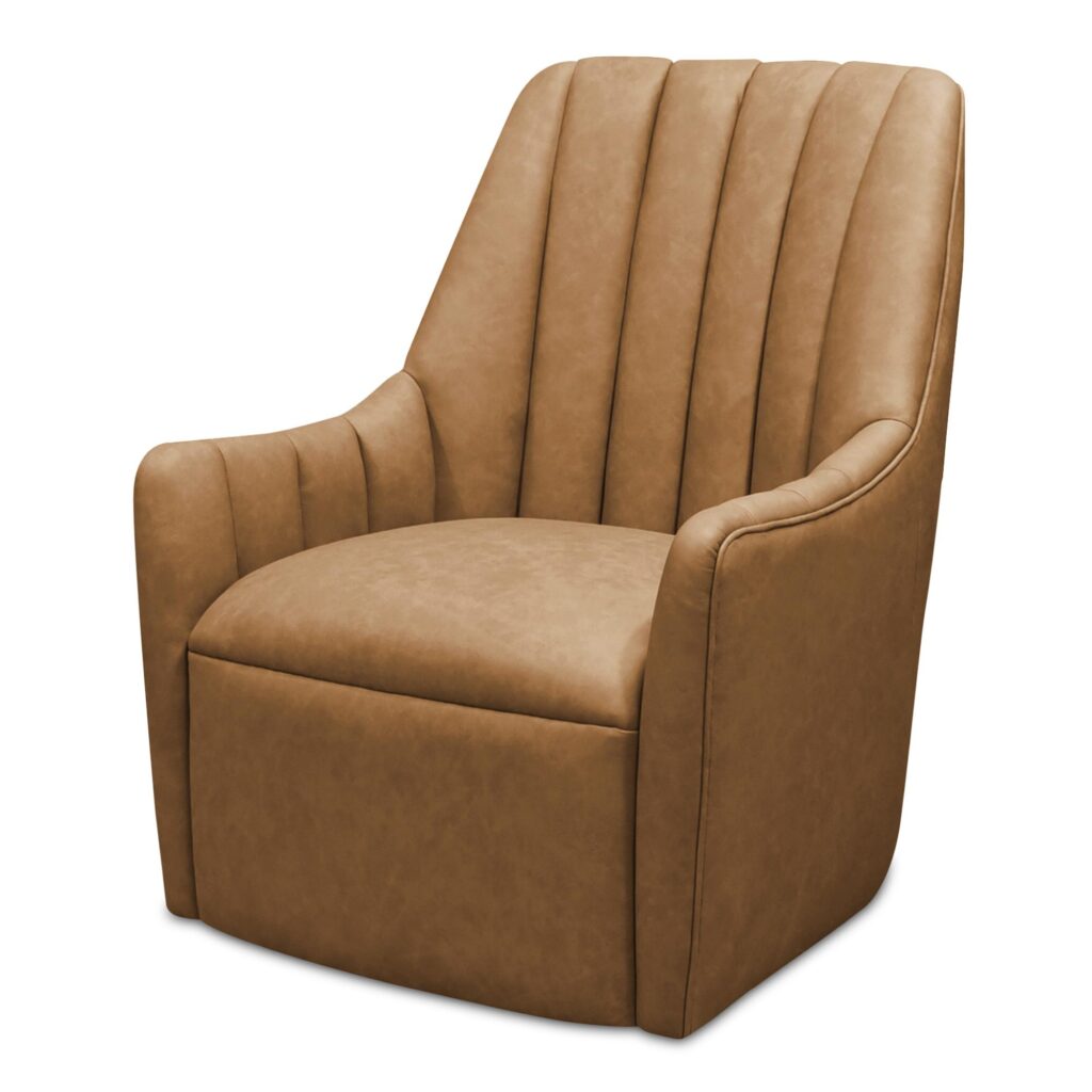 Bowie Swivel Chair Tan Leather - Image 3