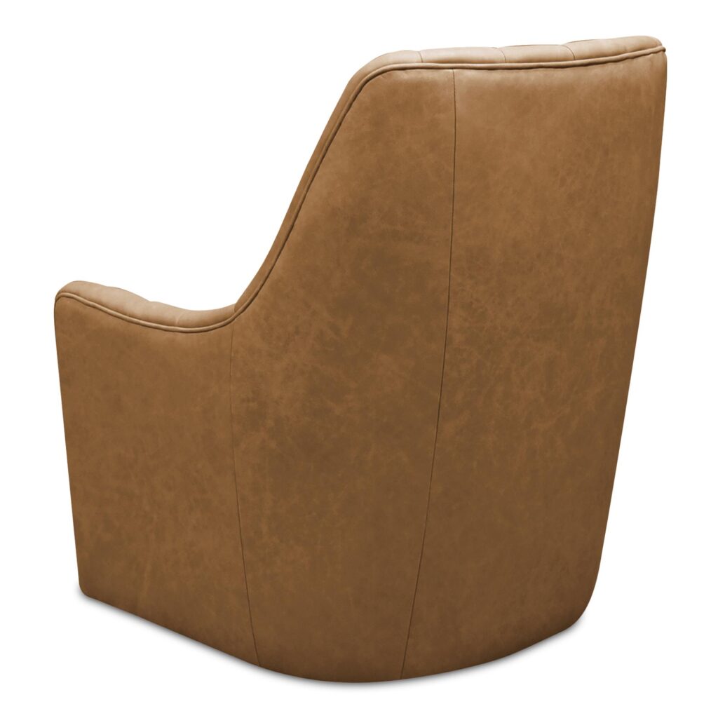 Bowie Swivel Chair Tan Leather - Image 2