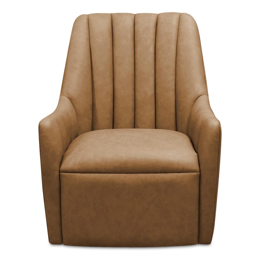 Bowie Swivel Chair Tan Leather