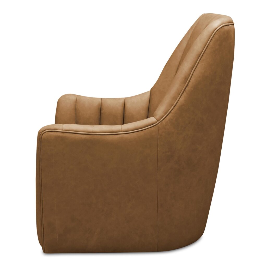 Bowie Swivel Chair Tan Leather - Image 4