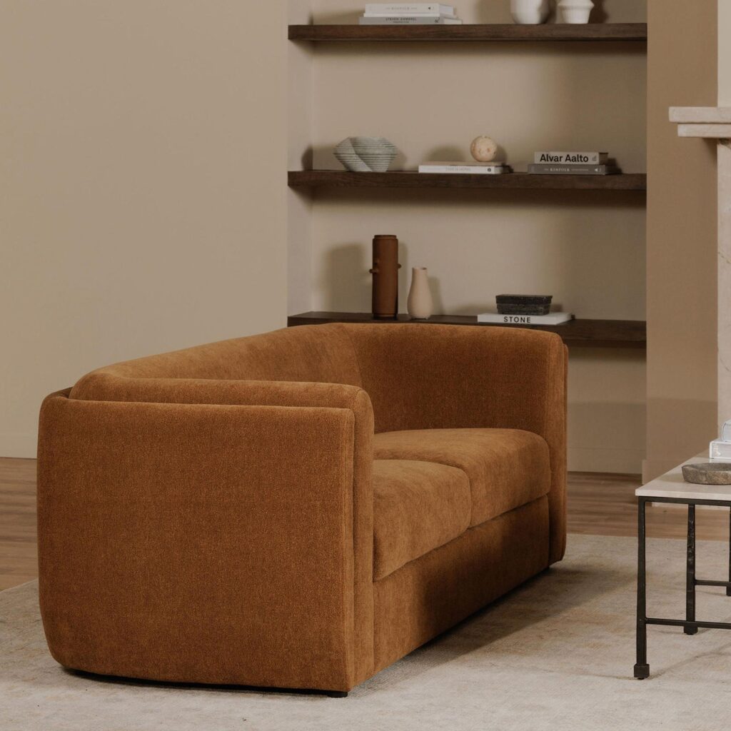 Alora Sofa Fabric Ochre Brown - Image 7