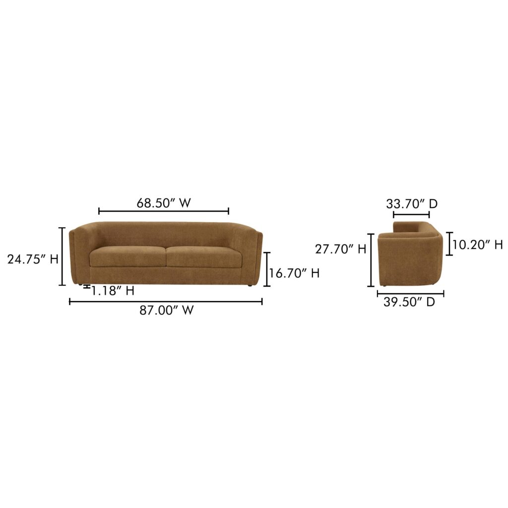 Alora Sofa Fabric Ochre Brown - Image 10