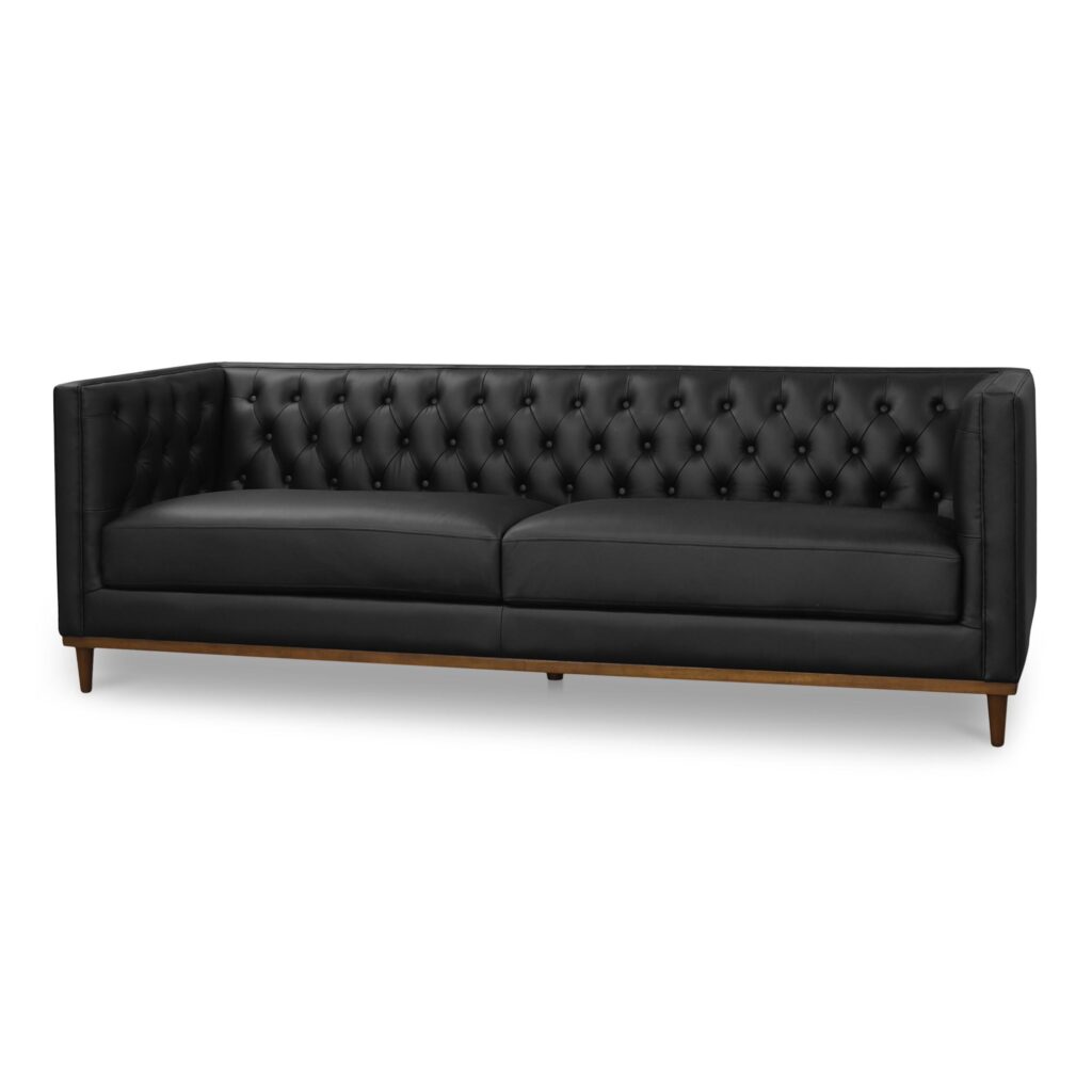 Fielder Sofa Black Leather - Image 2