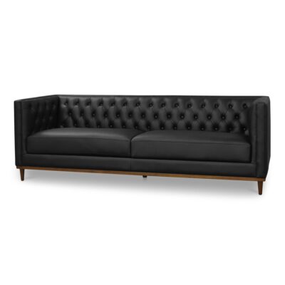 Fielder Sofa Black Leather MM-1003-02 MM 1003 02 Fielder diagL shadsilo