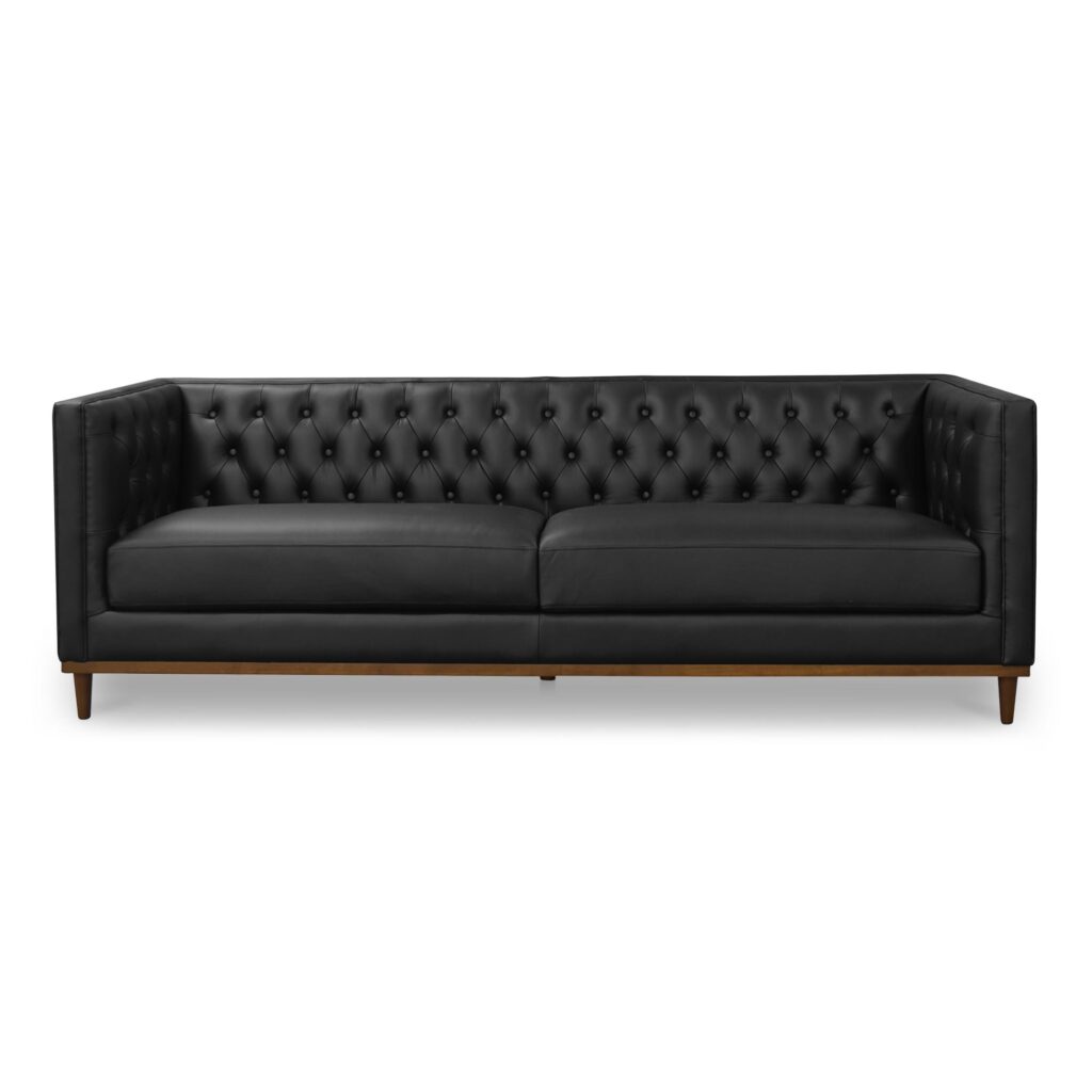 Fielder Sofa Black Leather