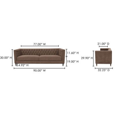 Fielder Sofa Cool Brown MM-1003-03 MM 1003 03 70