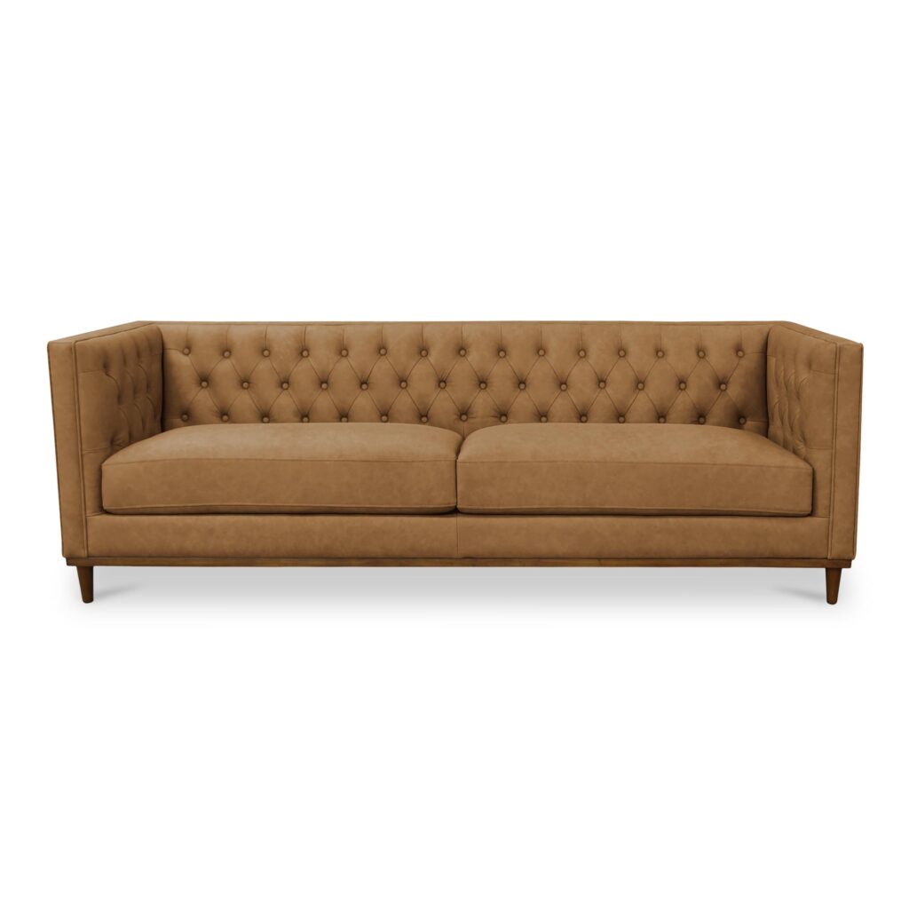 Fielder Sofa Tan Leather