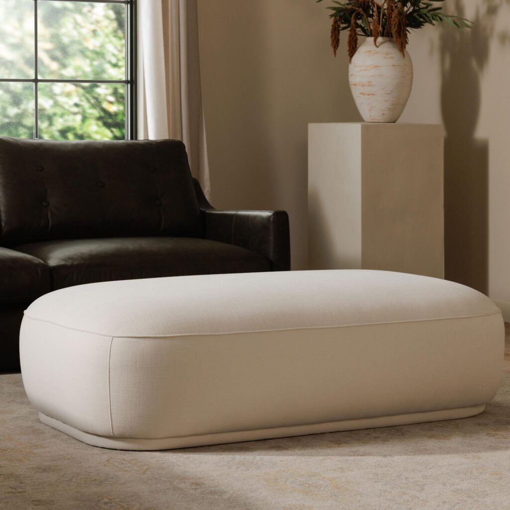 Marion Rectangular Ottoman White - Image 7