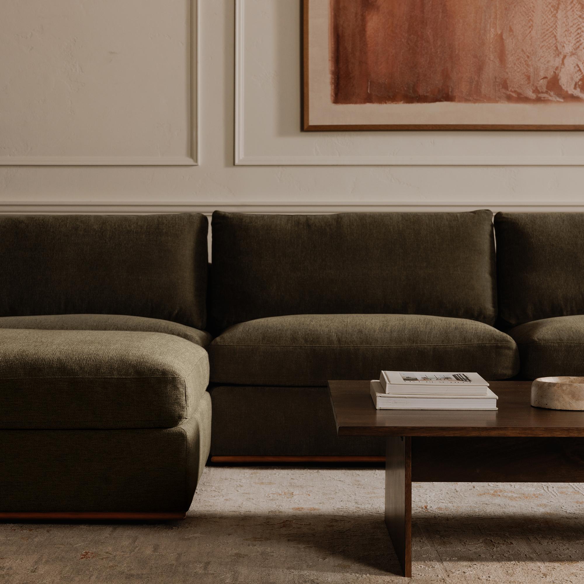 Rue Classic L Modular Sectional Dark Green 5 Rue Classic L Modular Sectional Dark Green - Image 5