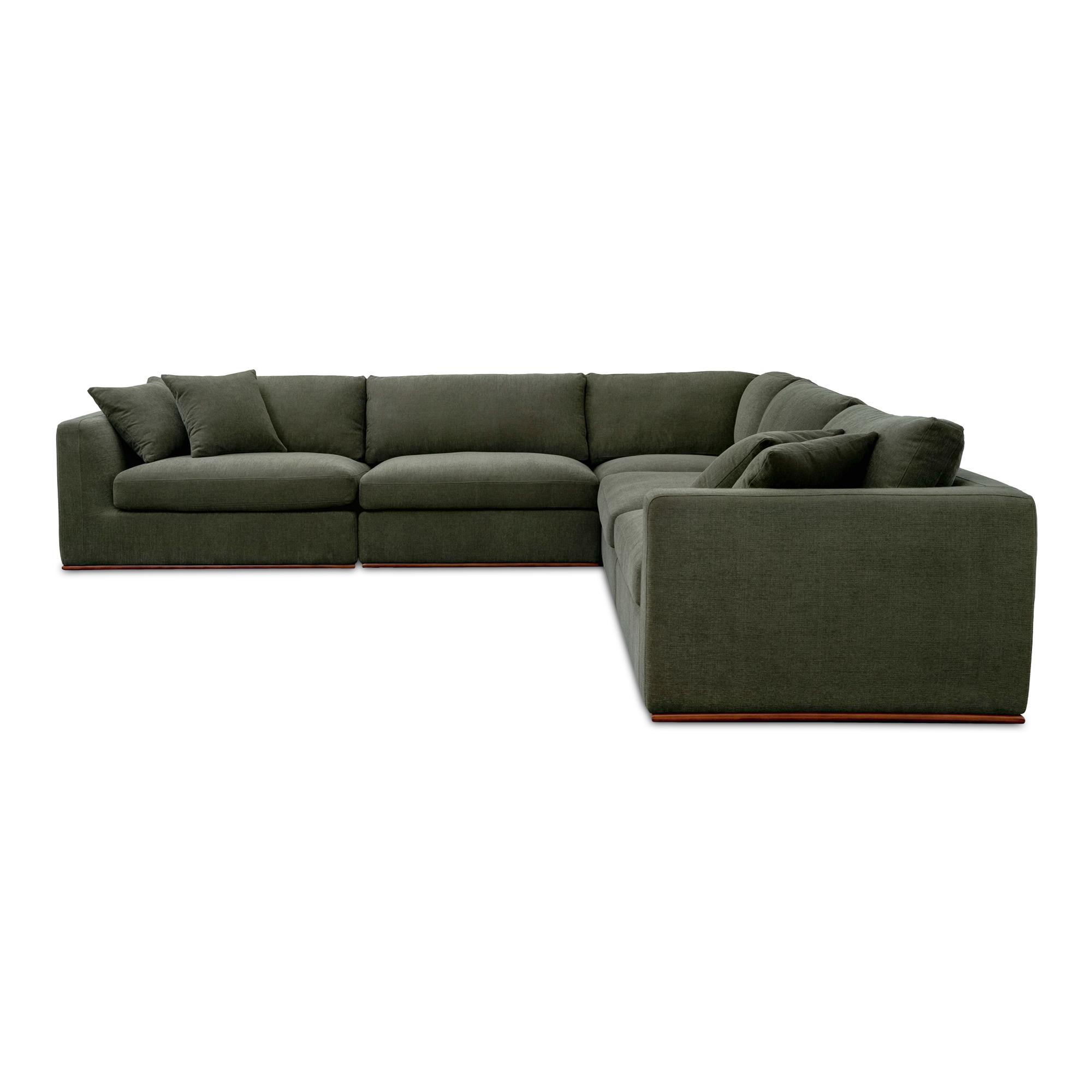 Rue Classic L Modular Sectional Dark Green 3 Rue Classic L Modular Sectional Dark Green - Image 3