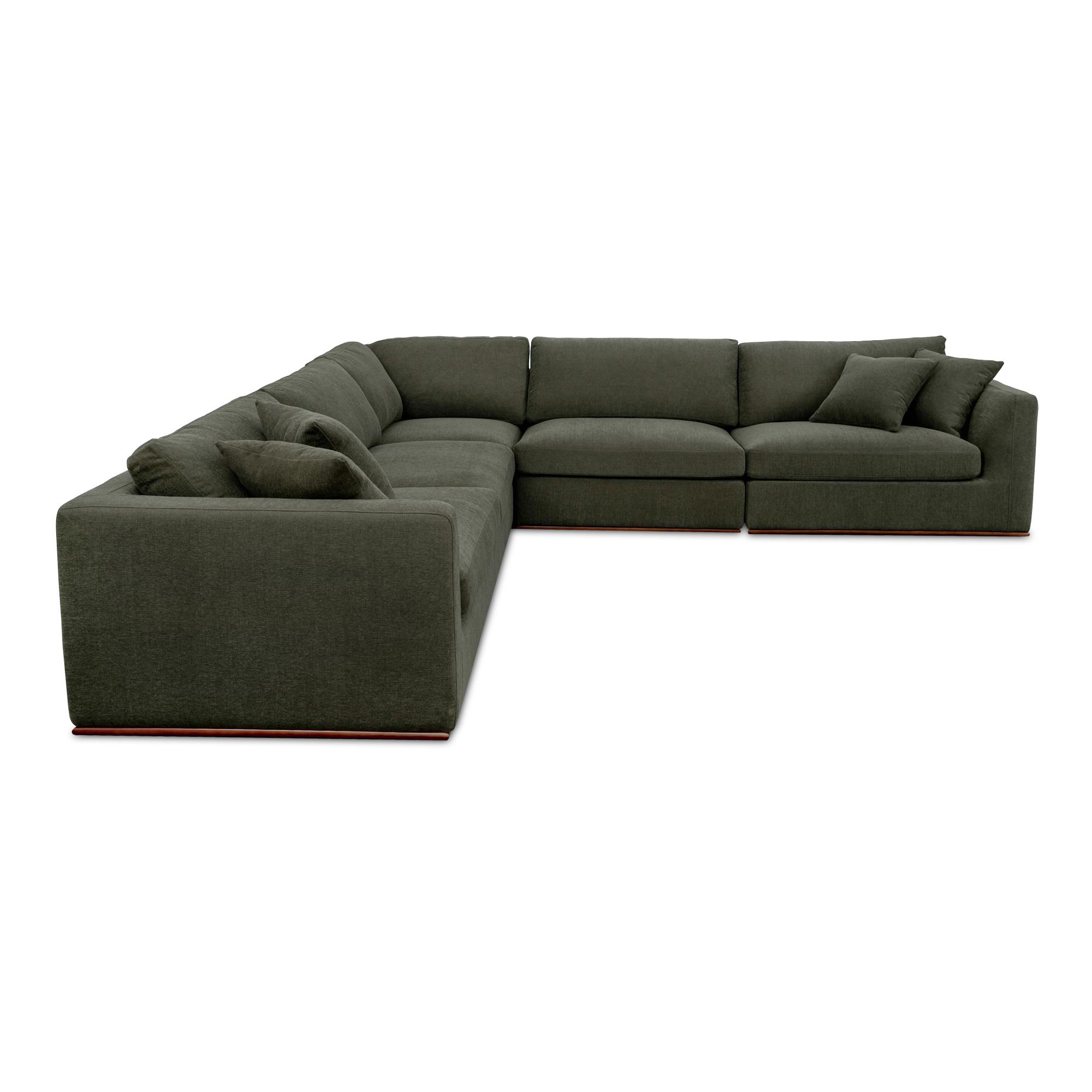 Rue Classic L Modular Sectional Dark Green 2 Rue Classic L Modular Sectional Dark Green - Image 2
