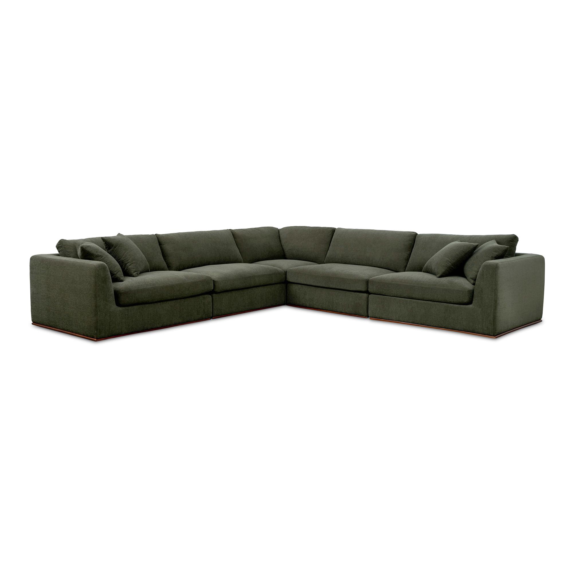 Rue Classic L Modular Sectional Dark Green