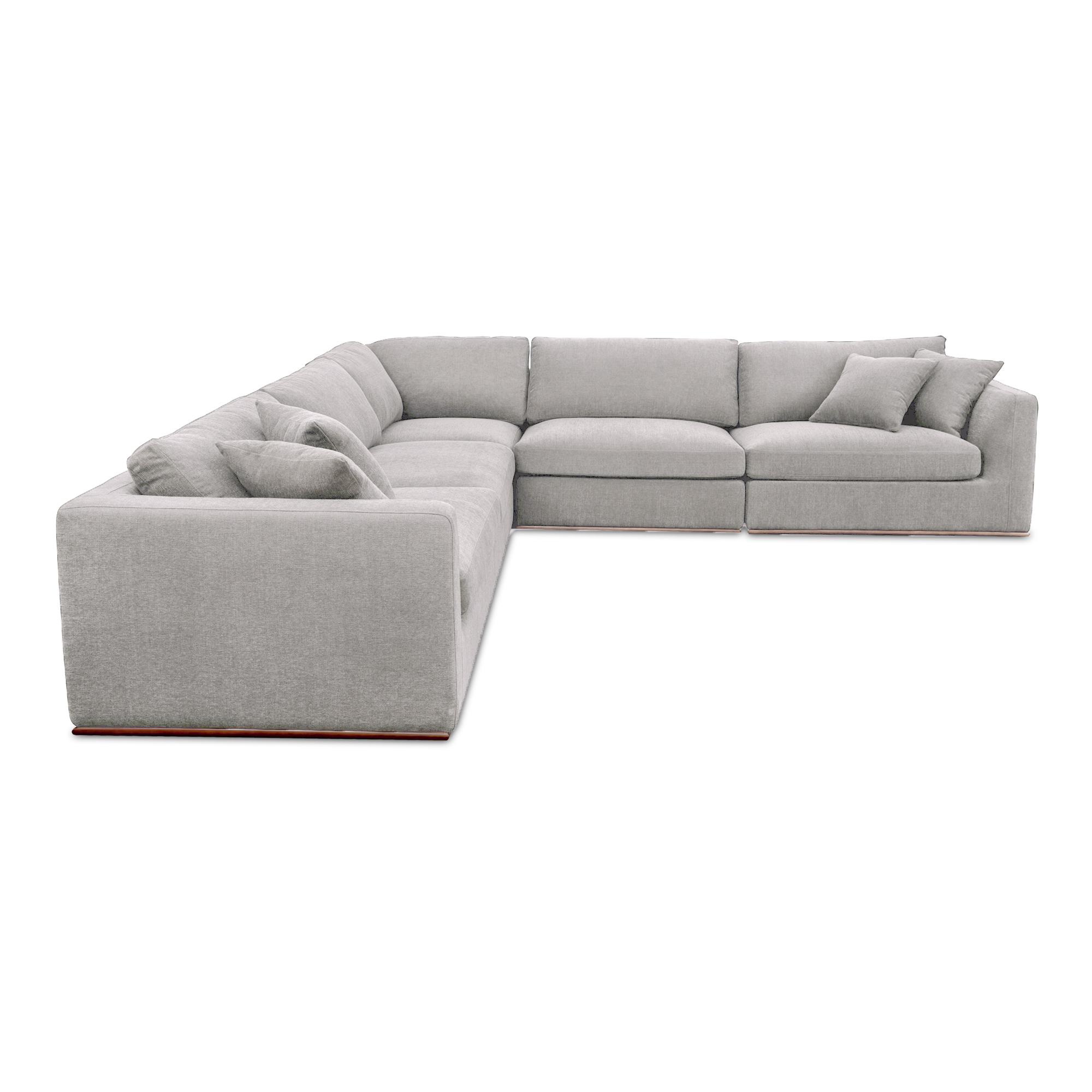 Rue Classic L Modular Sectional Flecked Grey 2 Rue Classic L Modular Sectional Flecked Grey - Image 2