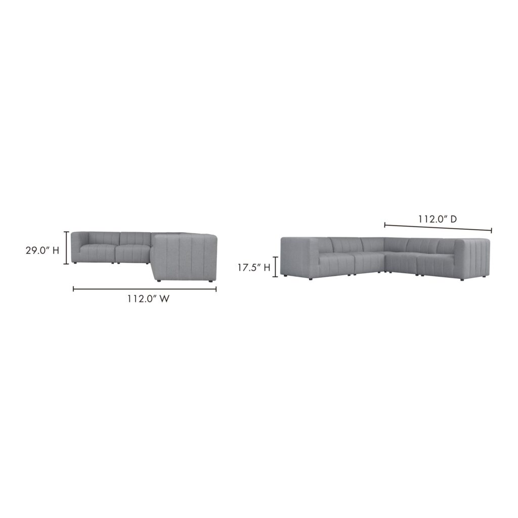 Lyric Classic L Modular Sectional Grey - Image 7