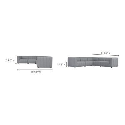 Lyric Classic L Modular Sectional Grey MT-1031-15 MT 1031 15 70