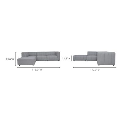 Lyric Dream Modular Sectional Left Grey MT-1033-15 MT 1033 15 70