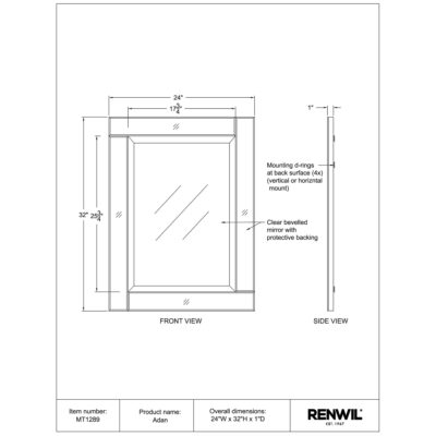 Adan Mirror MT1289 MT1289 TECH