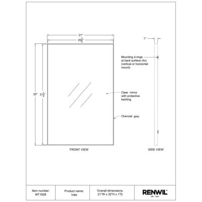 Vale Mirror MT1628 MT1628 TECH