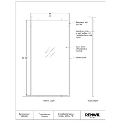 Osmond Mirror MT1831 MT1831 TECH