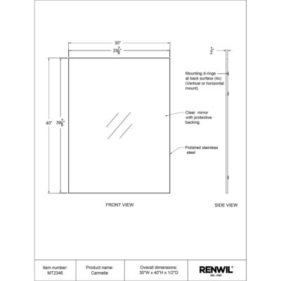 CARMELLE Mirror MT2346 MT2346 TECH