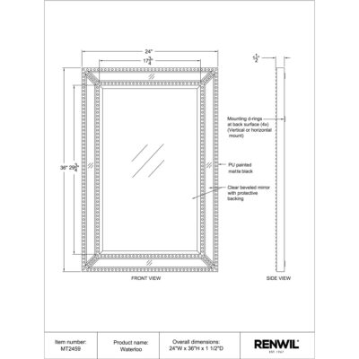 WATERLOO Mirror MT2459 MT2459 TECHNICAL