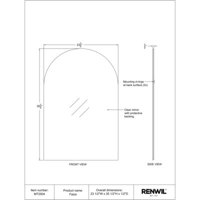 FAIZA Mirror MT2504 MT2504 TECHNICAL