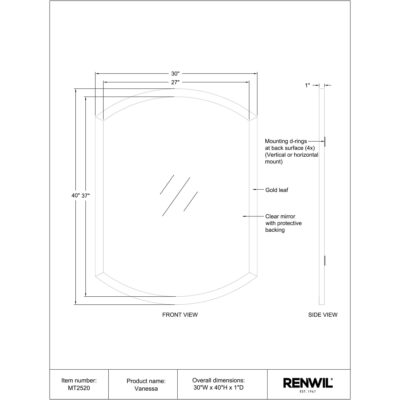 VANESSA Mirror MT2520 MT2520 TECHNICAL