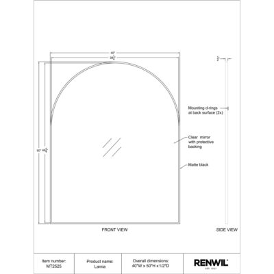 LAMIA Mirror MT2525 MT2525 TECHNICAL