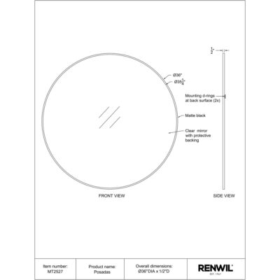 POSADAS Mirror MT2527 MT2527 TECHNICAL