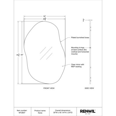 Noria Mirror MT2607 MT2607 6