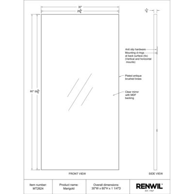 Marigold Full Length Mirror MT2624 MT2624 6