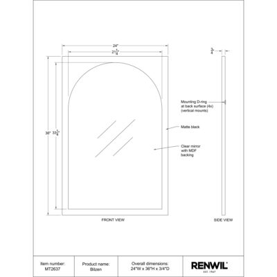 Bilzen Mirror MT2637 MT2637 6