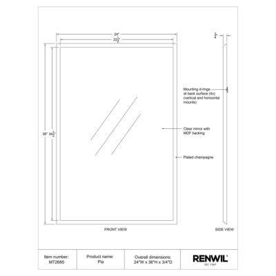 Pia Vanity Mirror MT2685 MT2685 5