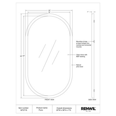 Puno Vanity Mirror MT2716 MT2716 5