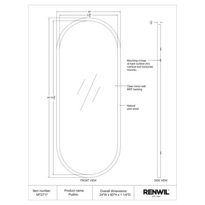 Pudino Full Length Mirror MT2717 MT2717 5