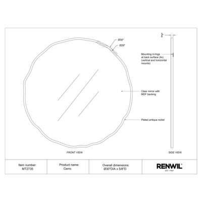 CERRO Vanity Mirror MT2735 MT2735 5