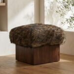 Serge Ottoman Brown Faux Fur MU-1006-37 MU 1006 37 10