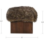 Serge Ottoman Brown Faux Fur MU-1006-37 MU 1006 37 70 dim