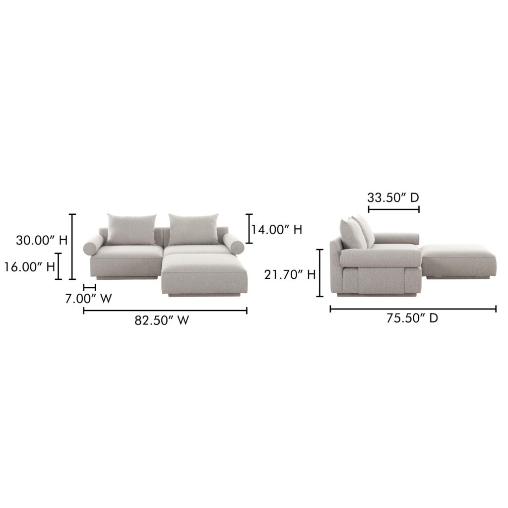 Rosello Nook Modular Sectional Light Grey - Image 7