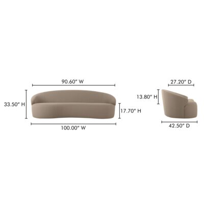 Cove Outdoor Sofa Taupe OA-1021-39 OA 1021 39 70