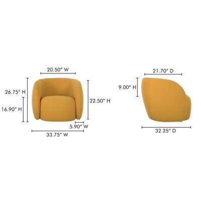 Rae Outdoor Accent Chair Deep Yellow OA-1022-09 OA 1022 09 70