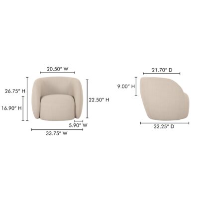 Rae Outdoor Accent Chair Beige Check OA-1022-34 OA 1022 34 70