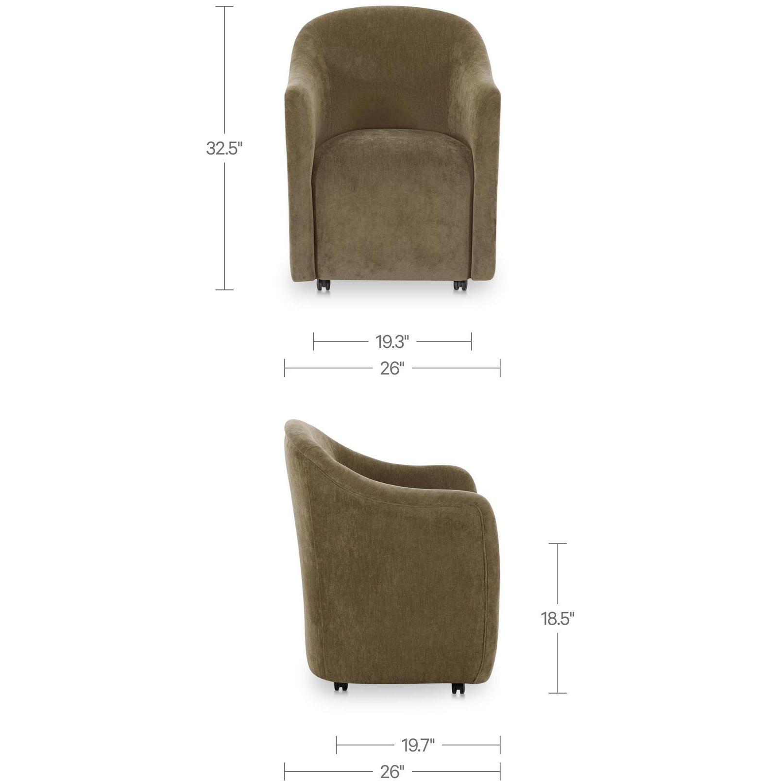 Drava Rolling Dining Chair Green 3 Drava Rolling Dining Chair Green - Image 3