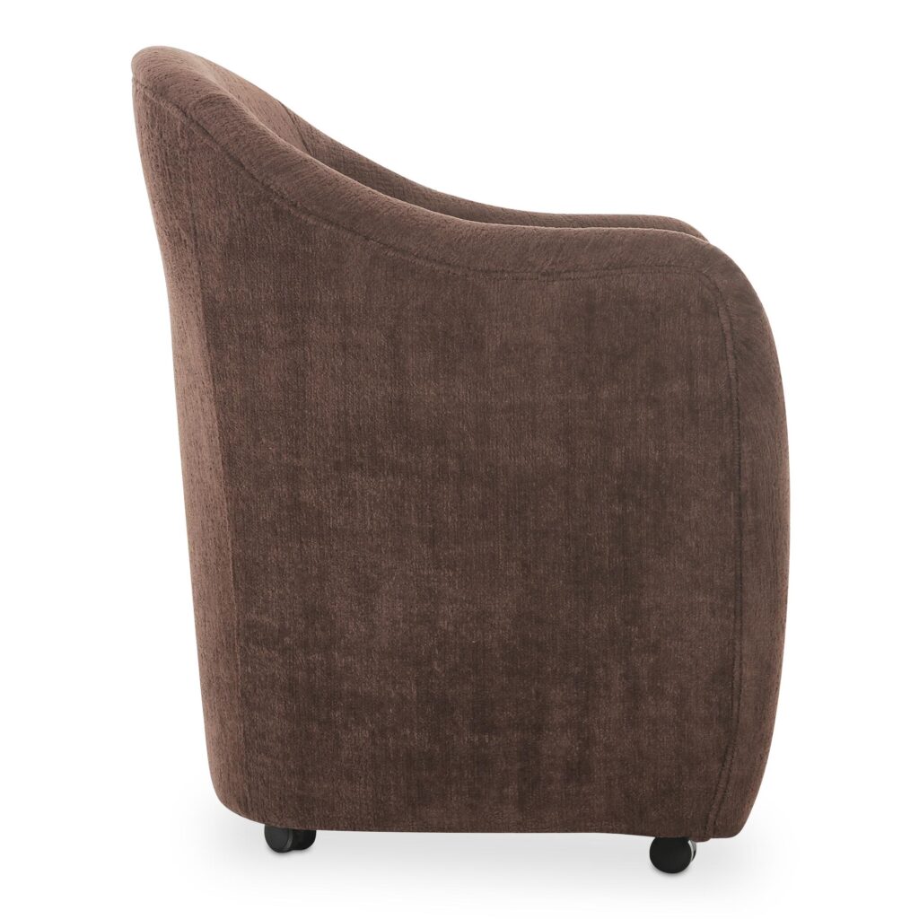 Drava Rolling Dining Chair Dark Brown - Image 3