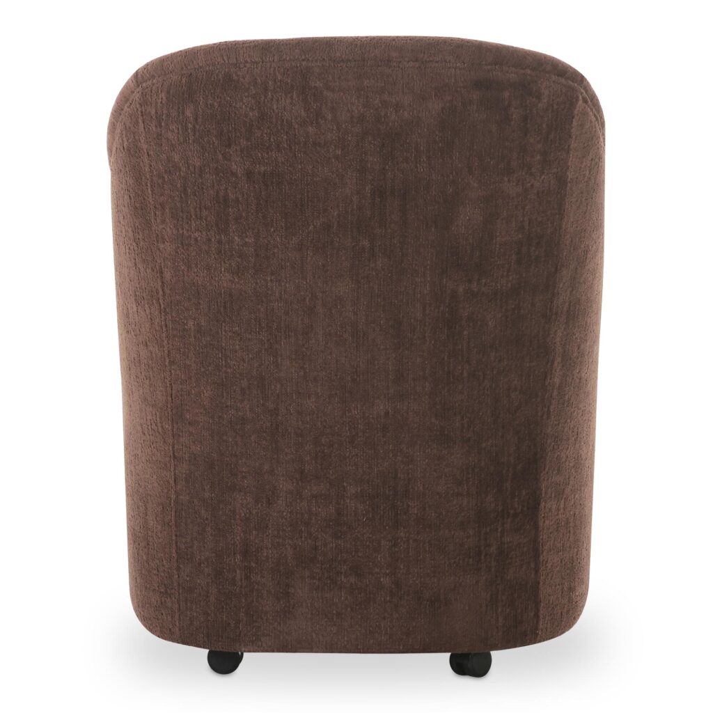 Drava Rolling Dining Chair Dark Brown - Image 4