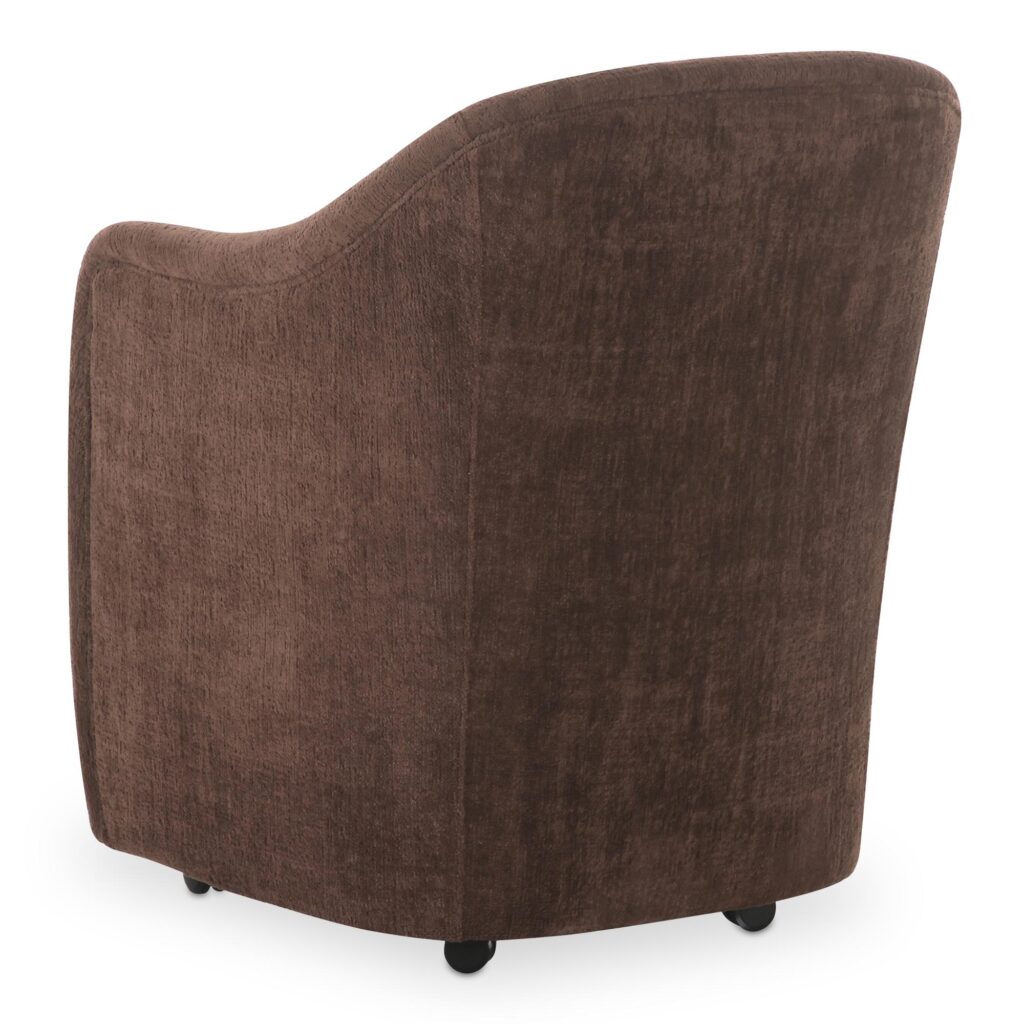 Drava Rolling Dining Chair Dark Brown - Image 5