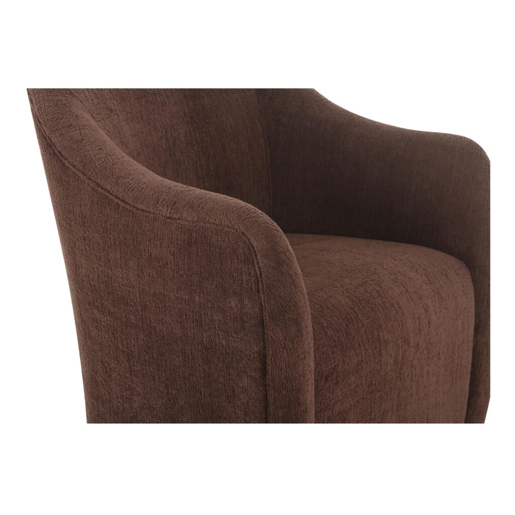 Drava Rolling Dining Chair Dark Brown - Image 6